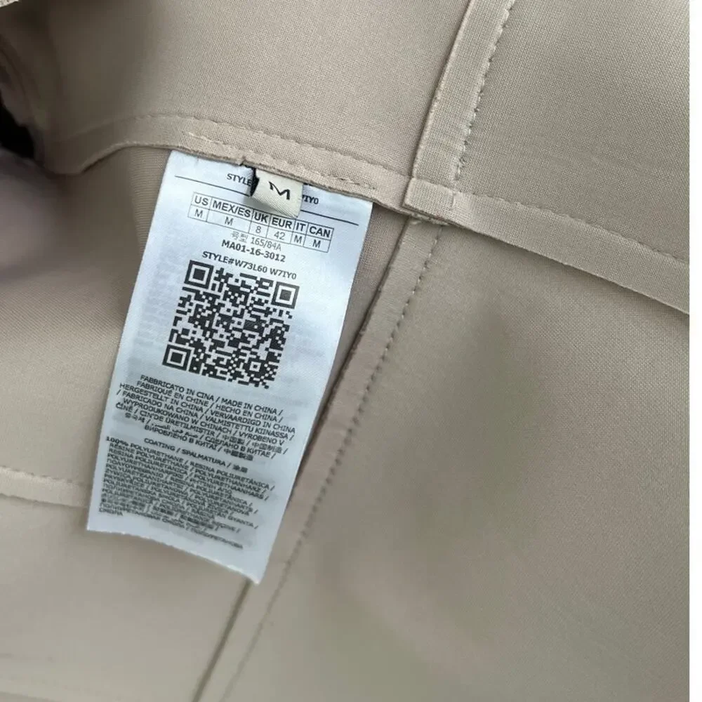 Guess Cream Tan Vegan Leather Biker Jacket – Size Medium w Flaws - Picture 13 of 14